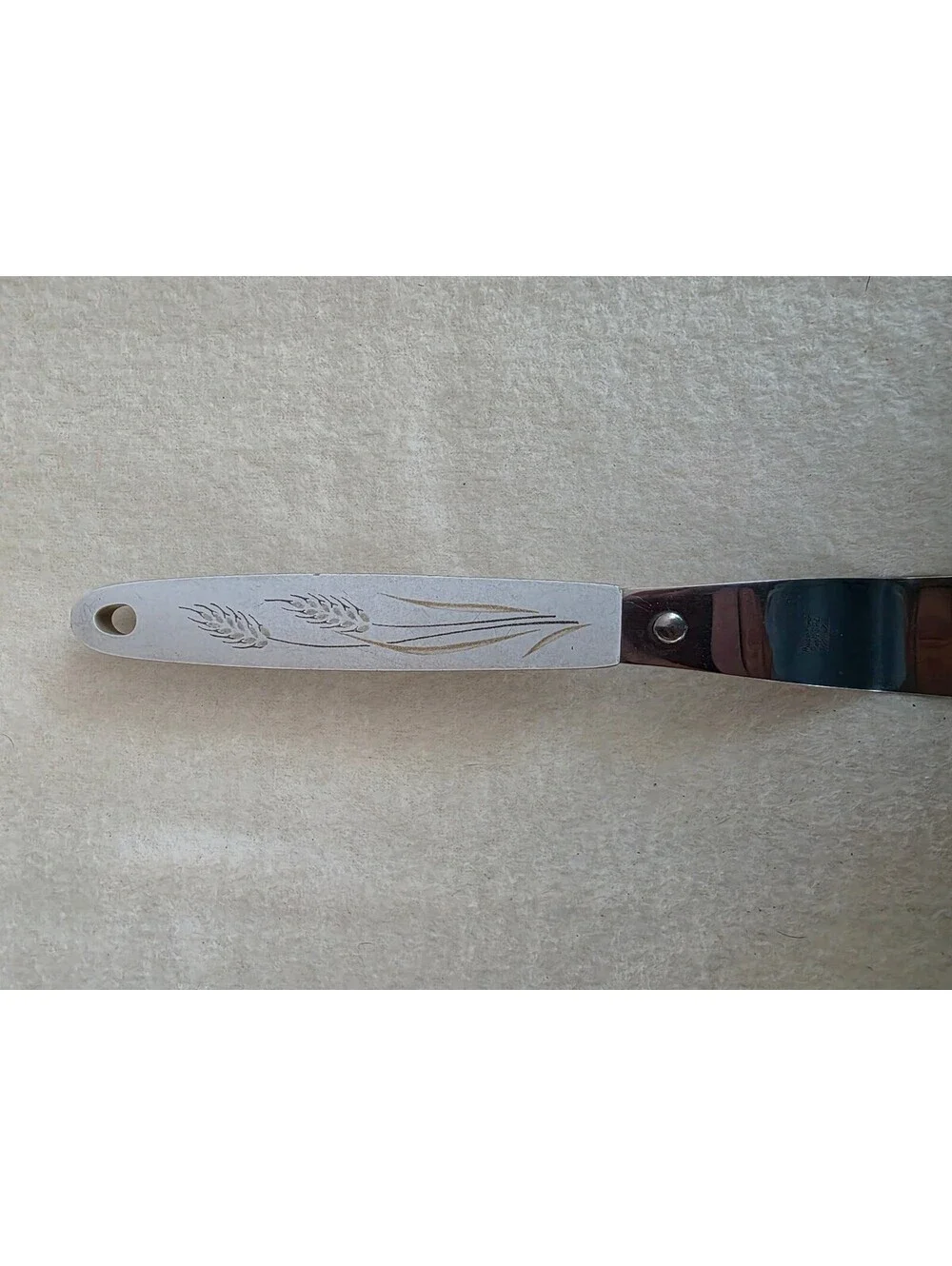 Vintage Maid of Honor Rose Stainless Cake Pie Server Wheat Handle USA